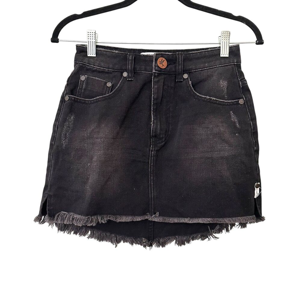 ONE TEASPOON Faded Distressed Mini Denim Skirt Sz 26